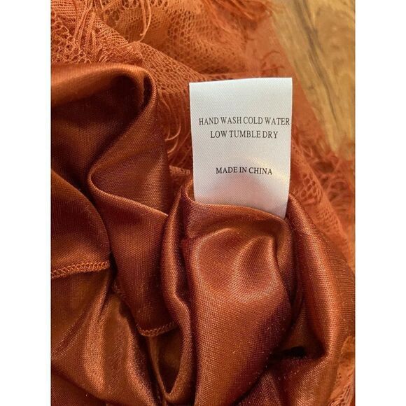 Lush womens rust layered fringe dress XS - Picture 6 of 16